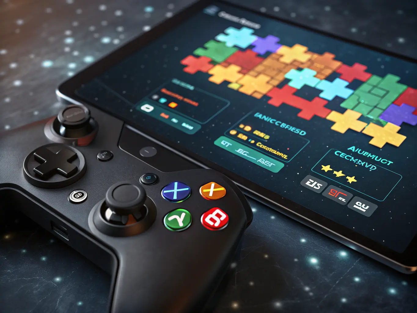A visually appealing image of the C7 game interface displaying a personalized puzzle challenge, adapted to the player's skill level and preferences.